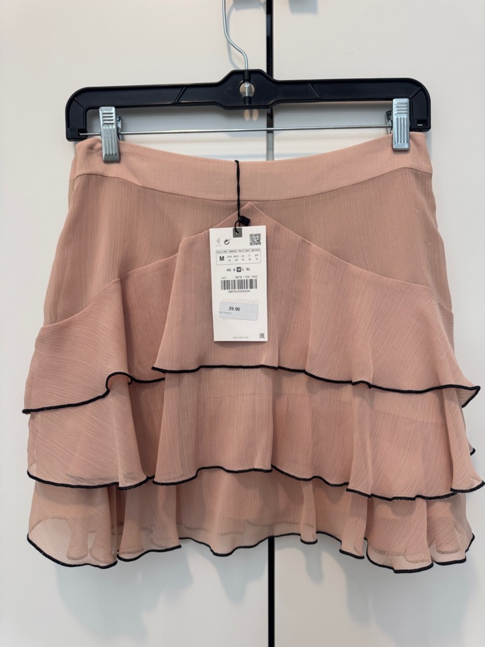 Women's Pink Ruffled Tiered Skirt - Zara